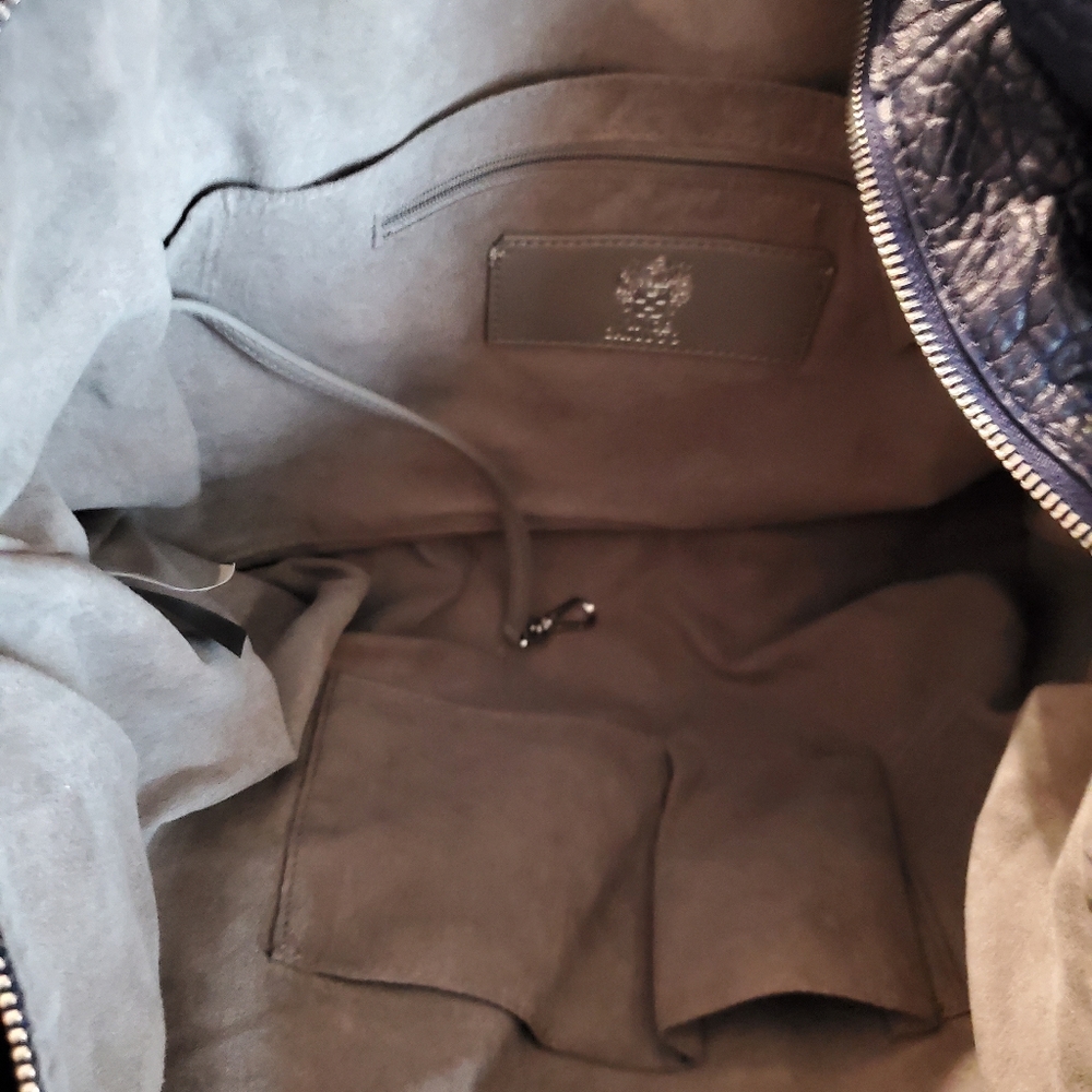 Vince Camuto Convertible Lamb Leather Pleated Tote - Steph - Picture 7 of 10